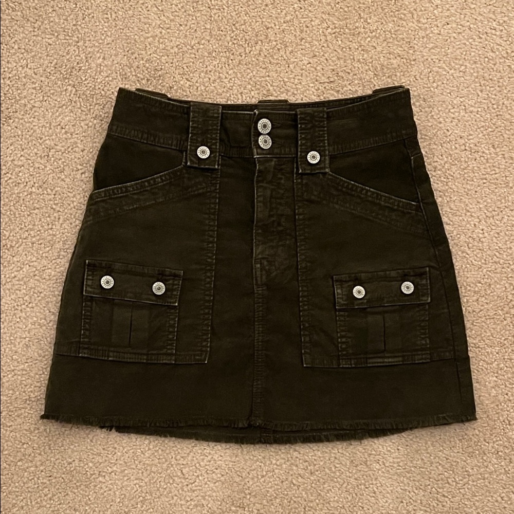 American Eagle Outfitters Olive Corduroy Mini Skirt Size 00